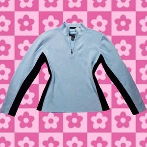 2000s sporty ribbed zip up sweater